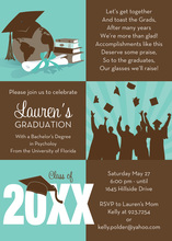 Three Square Graduation Pink Invitations