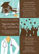 Squares Medical Graduation Aqua Invites