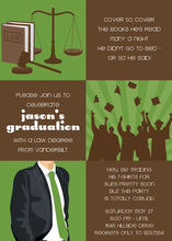 Squares Law Graduation Green Invitations
