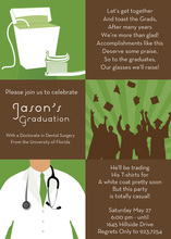 Squares Dental Graduation Green Invitations