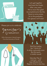 Squares Dental Graduation Aqua Invitations