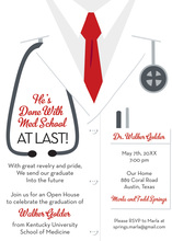 White Coat Male Doctor Invitations