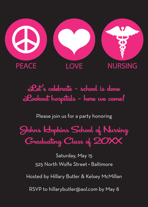 Iconic Peace Love Dentistry Lime Invitations