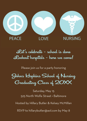 Iconic Peace Love Dentistry Black Invitations