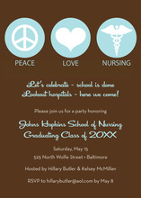 Iconic Peace Love Dentistry Aqua Invitations