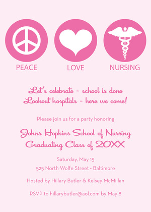 Iconic Peace Love Dentistry Black Invitations