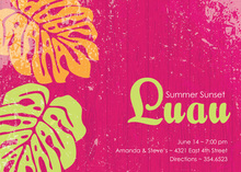 Hawaiian Luau Couple Night Invitation