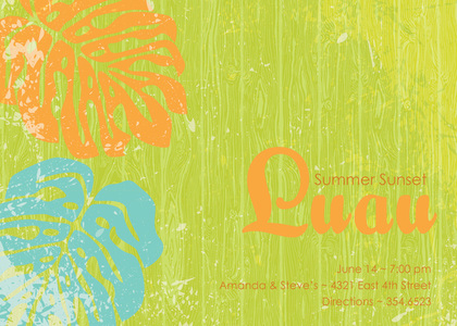 Modern Luau Palms Crete Invitations