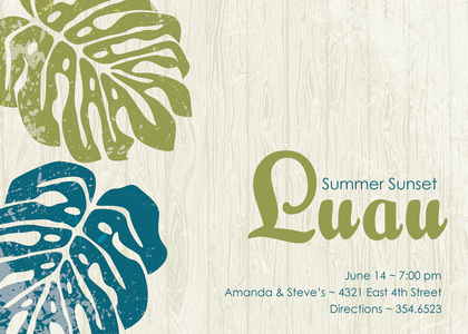 Traditional Luau Palms Lime Invitations