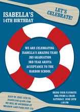 Nautical Paddles Blue Invitations