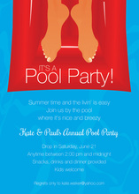 Three Green Lounge Pool Party Invitations