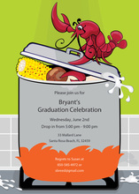 Watercolor Stylish Crawfish Pot Invitations