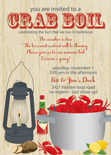 Lobster Boil Woodgrain Invitation