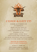 Meat Fire Beer Party Aged Tan Invitation