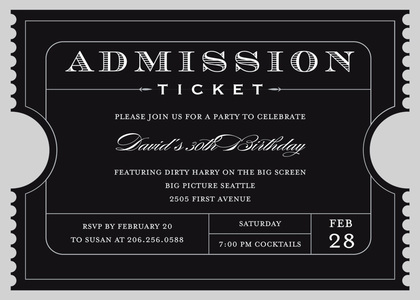 Red Admission Ticket Party Invitation