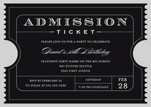 Unique Black Admission Ticket Invitation