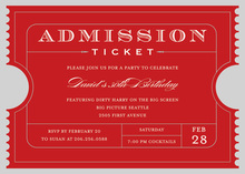 Red Frames Square Movie Invitation