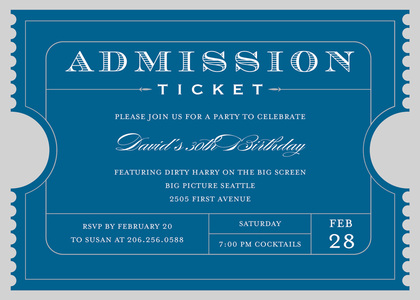 Unique Black Admission Ticket Invitation