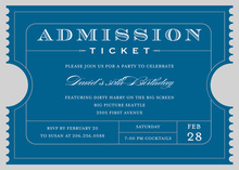 Teal Admission Stamp Ticket Invitation