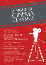 Movie Clapper Lights Camera Action Invitation