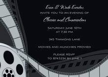 Hot Film Reel Black Invitations