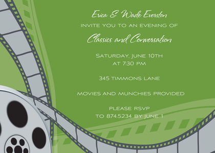 Film Reel Teal Invitation