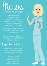 Blue Nurse Blonde Invitations