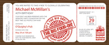 Big Four Boarding Pass Slim Invitations