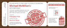 Big Six Boarding Pass Slim Invitations