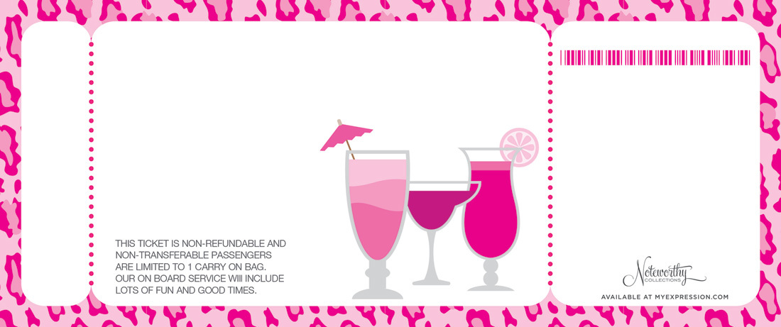 Pink Leopard 50 Tea Length Slim Invitations