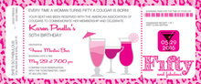 Pink Leopard 50 Tea Length Slim Invitations