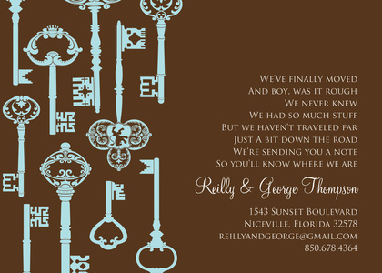 Success Key Pattern Teal Invitations