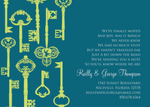 Success Key Pattern Teal Invitations