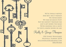 Traditional Damask Key Blue Invitations