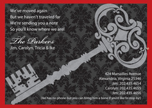 Traditional Damask Key Black Invitations