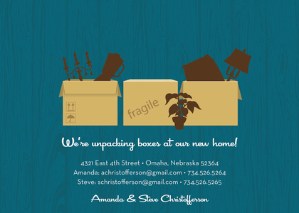 Boxes To Go Red Announcement Invitations