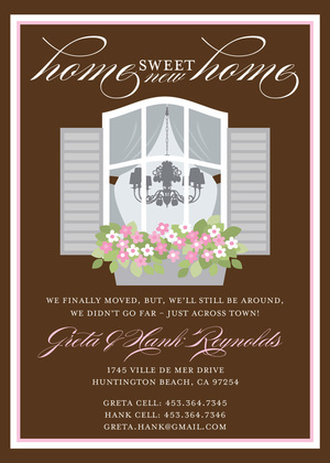 Home Sweet Home Taupe Invitations