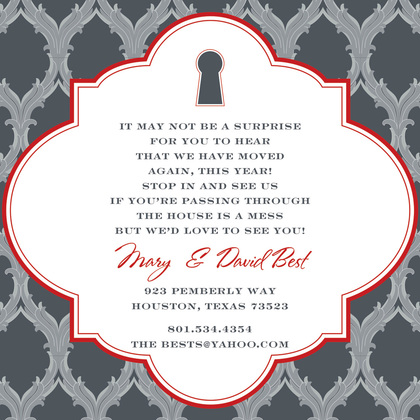 Red Sucess Keyhole Invitations