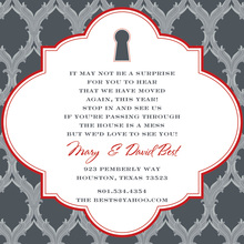 Traditional Damask Key Blue Invitations