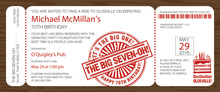 Big Seven Boarding Pass Slim Invitations