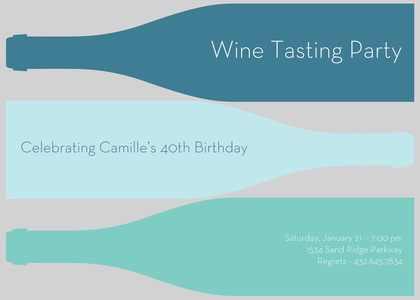 Three Brown Wine Bottle Invitations