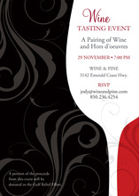 Wine Silhouttes Red-Black Invitations