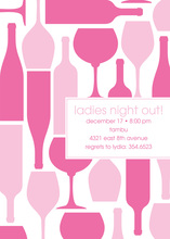 Wine Silhouttes Pink Invitations