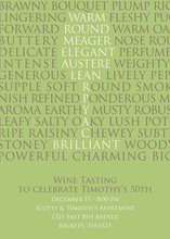 Wine Words Wording Green Invitations