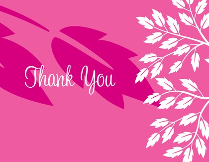 Breeze Leaves Purple Thank You Cards