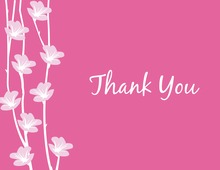 Breeze Leaves Pink Thank You Cards