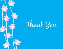 Beautiful Bridal Cyan Posies Thank You Cards