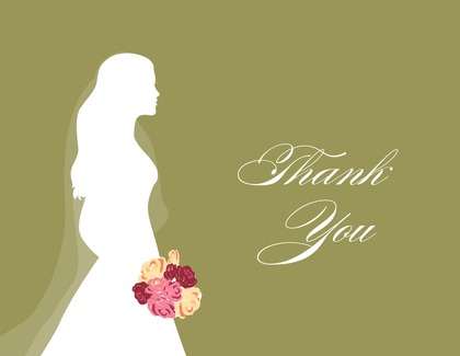 Walking Bride Pink Thank You Cards