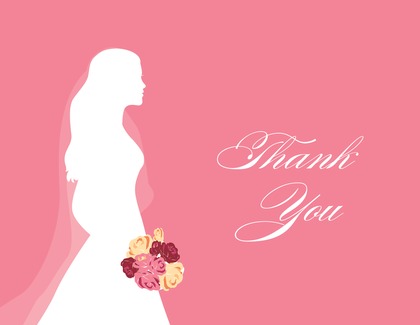 Walking Bride Brown Thank You Cards