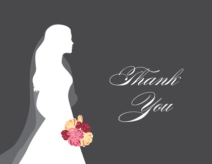 Walking Bride Red Thank You Cards